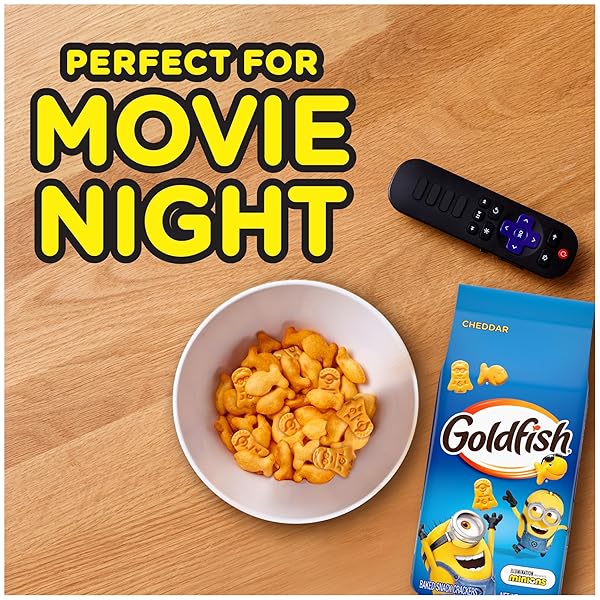 GOLDFISH MINIONS SHAPED CHEDDAR CRACKERS, 6.6 OZ BAG
