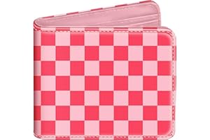 Funermei Cute Wallet for Women Girls Plaid Bifold Wallet Aesthetic Girly Design Credit Card Holder RFID Blocking Id Cash Pretty Slim Small Bi-fold Wallets with Coin Pocket for Teen Little Girl