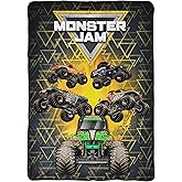 Jay Franco Monster Jam MJ Life Blanket - Measures 62 x 90 inches, Kids Bedding Features Grave Digger - Fade Resistant Super Soft Fleece