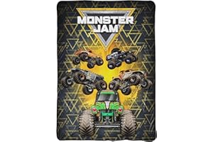 Jay Franco Monster Jam MJ Life Blanket - Measures 62 x 90 inches, Kids Bedding Features Grave Digger - Fade Resistant Super Soft Fleece