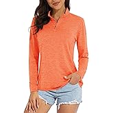 MAGCOMSEN Women's Long Sleeve Shirts 1/4 Zip Pullover UPF 50+ Quick Dry Workout Tops Running Athletic Hiking Shirts