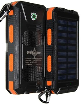 chargeur solaire haute capacite et batterie avec lampe de poche