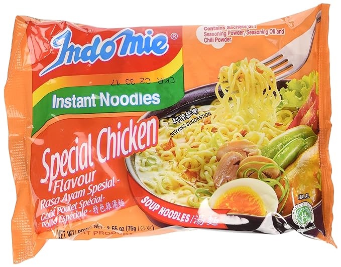 Indomie Instant Noodles Soup Special Chicken Flavor for 1 Case (30 Bags