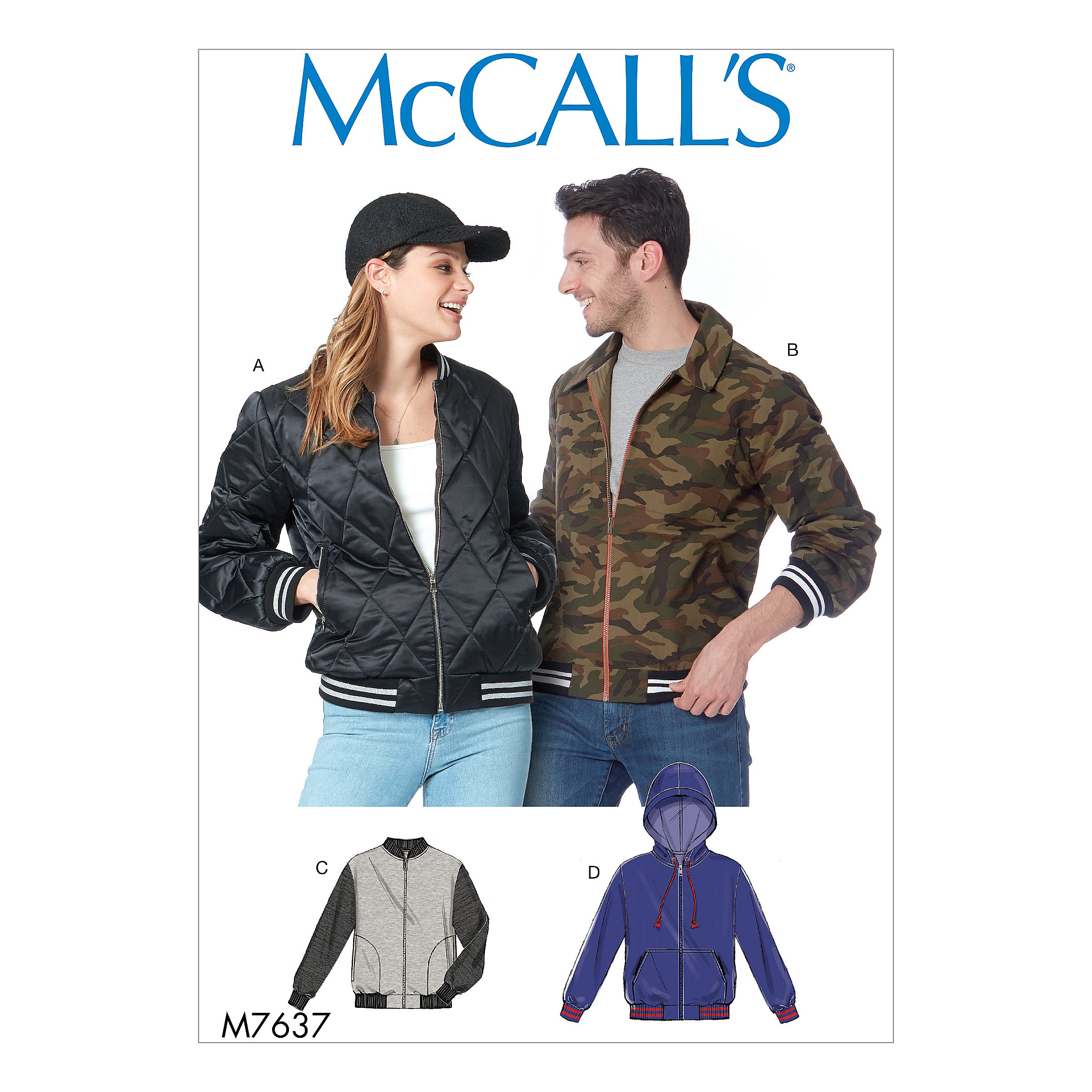 Mccall's Patterns 7637 XM,Misses and Men's Jackets,Sizes S-L, Tissue, Multi/Colour, 17 x 0.5 x 0.07 cm, M7637XM0