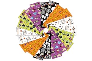 LINAYE Halloween Stickers for Kids - 40 Sheets Halloween Stickers Bulk Cute Vinyl Waterproof 680PCS Stickers Pack for Treat Bags, Goodie Bags Small Stickers for Girls Boys Halloween Party Favors