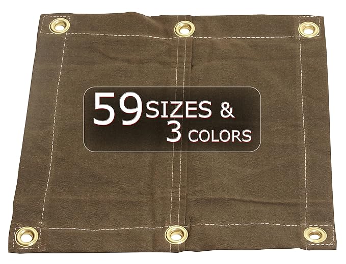 6x12 18oz Heavy Duty Canvas Tarp with Grommets Tan Water, Mold and Mildew Resistant