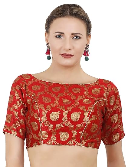 printed jacquard readymade blouse single piece