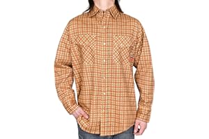 VATRENUS FR Shirts for Men Print Plaid 6.5oz Flame Resistant 100% Cotton Men's Pre-Washed Fire Retardant Work Shirt