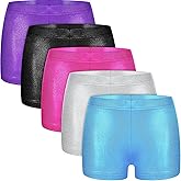 5 Pack Gymnastics Shorts for Girls Ballet Dance Shorts for Girls Metallic Dance for 6-9 Year Kid