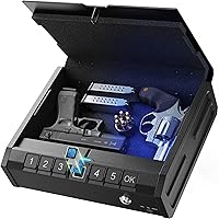 Car Gun Safe With Fingerprint Lock | Portable Biometric Pistol Safe For Vehicle Travel & Home Use