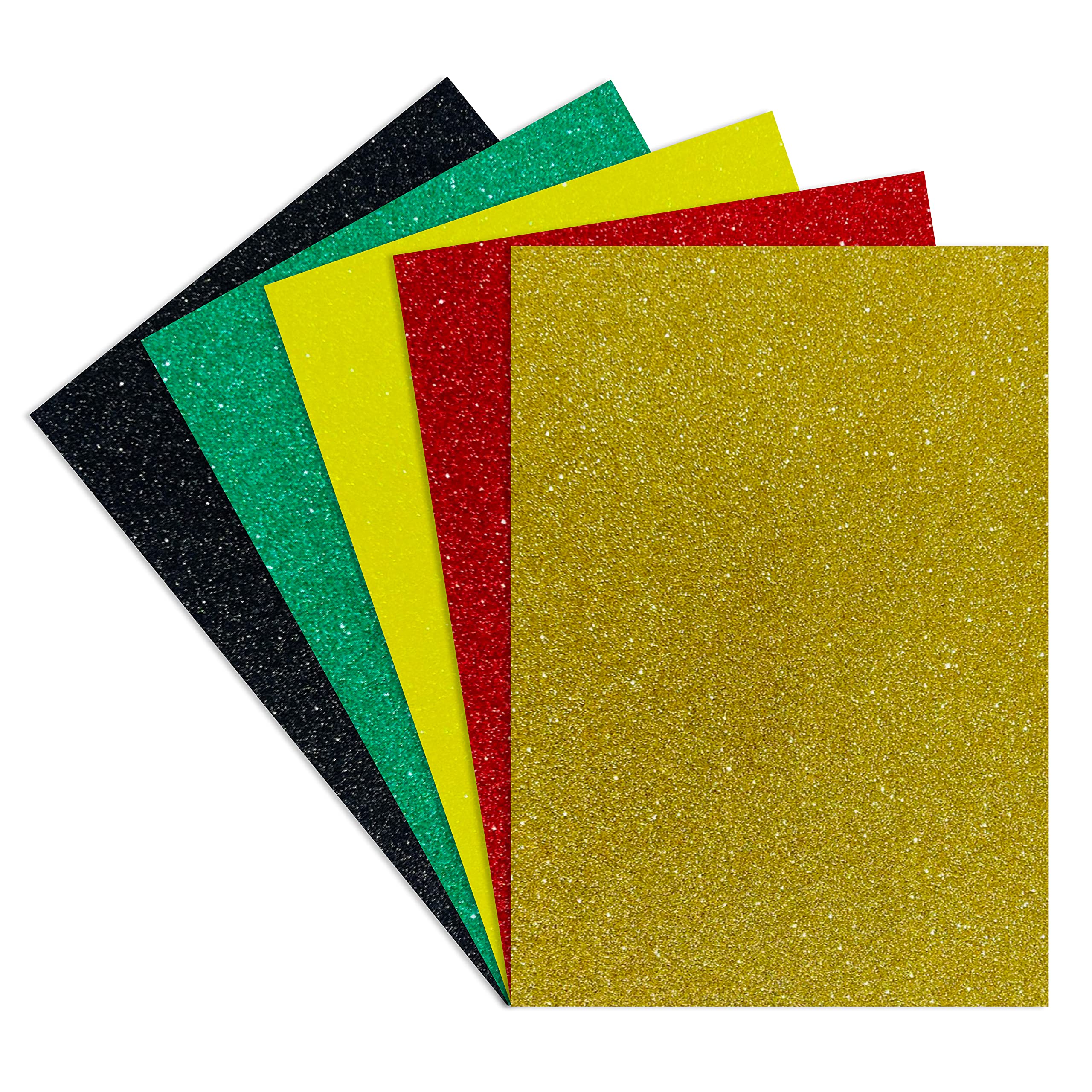 Springboard Coloured Glitter Card 10-Pack - A4 Sheets of 230gsm Coloured Glitter Card for Arts and Crafts with Non-Shed Design for Less Mess - Crafting Supplies - Chinese New Year Assortment