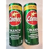 Comet Bleach Cleaner with Bleach, Removes Tough Stains Scratch Free, 50% More Cleaning Power, 2 Pack, by LYNIQUE