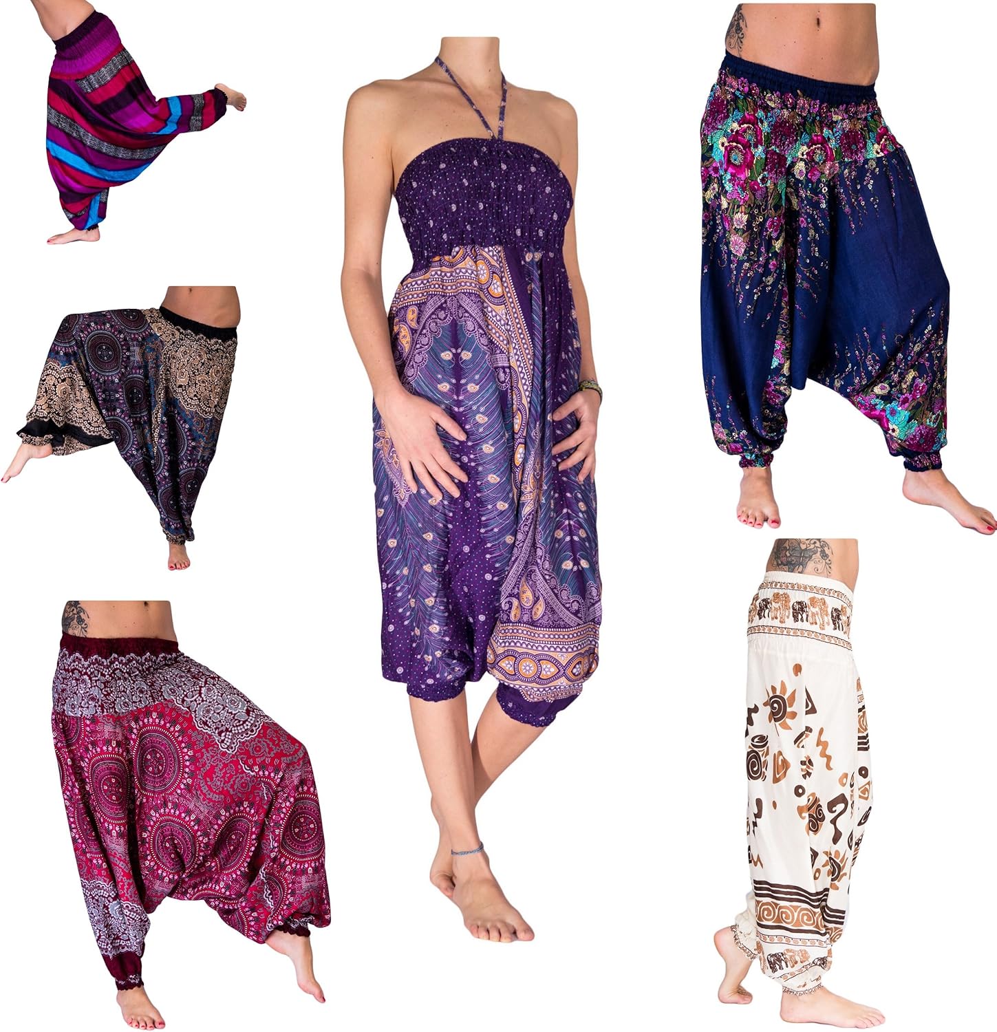 Malito 23286H Women's Capri Trousers - Short Pump Trousers For Beach And Everyday Use - Lightweight Summer Trousers For Women With Elastic Waist - Low Waist - One Size, Baby Blue, 34 - 40