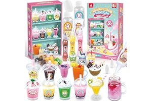 COLOPLAY 20 PCS Miniature Drink Marker Kit, Miniature Food Toys, Kitchen Pretend Food DIY Crafts Kits for Kids Ages 8-12, Girls Gift for Christmas, Birthday, Collectors, Resin Play, NOT Edible