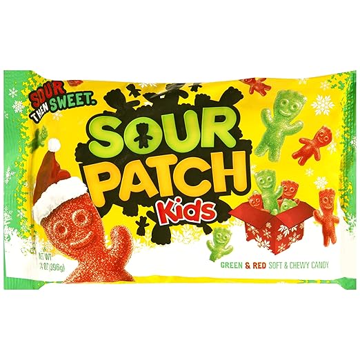 Sour Patch Kids Seasonal Christmas Soft and Chewy Candy 14-Ounce Bag (Pack of 12)