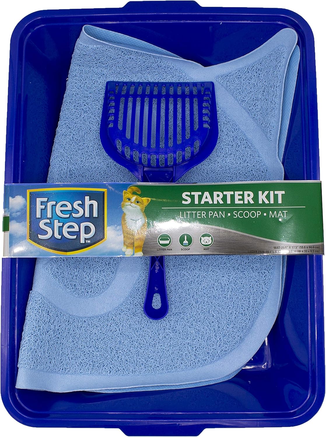 Fresh Step Starter Kit | Cat Litter Cleanup Kit | Litter Box, Scoop, Trapper Keeper Mat