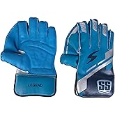 SS Legend Premium Cricket Wicket Keeping Gloves ' Mens Size, (Red, Blue, Silver, Black Color Options)