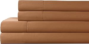 Elite Home Products T325 100% Pima Cotton Tuxedo Solid S/Set,Twin,Coral