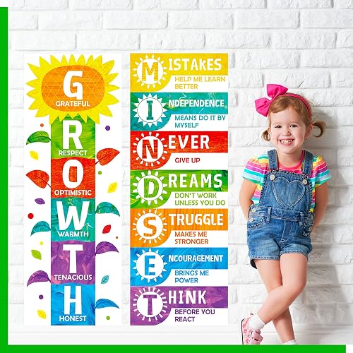 thumbnail image 2 of 38 Pcs Growth Mindset Bulletin Board Set - Positive Motivational Posters For Classroom Decor 2 of 12
