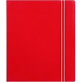 FILOFAX REFILLABLE NOTEBOOK CLASSIC, 9.25" x 7.25" Red - Elegant leather-look cover with moveable pages - Elastic closure, index, pocket and page marker (B115902U)