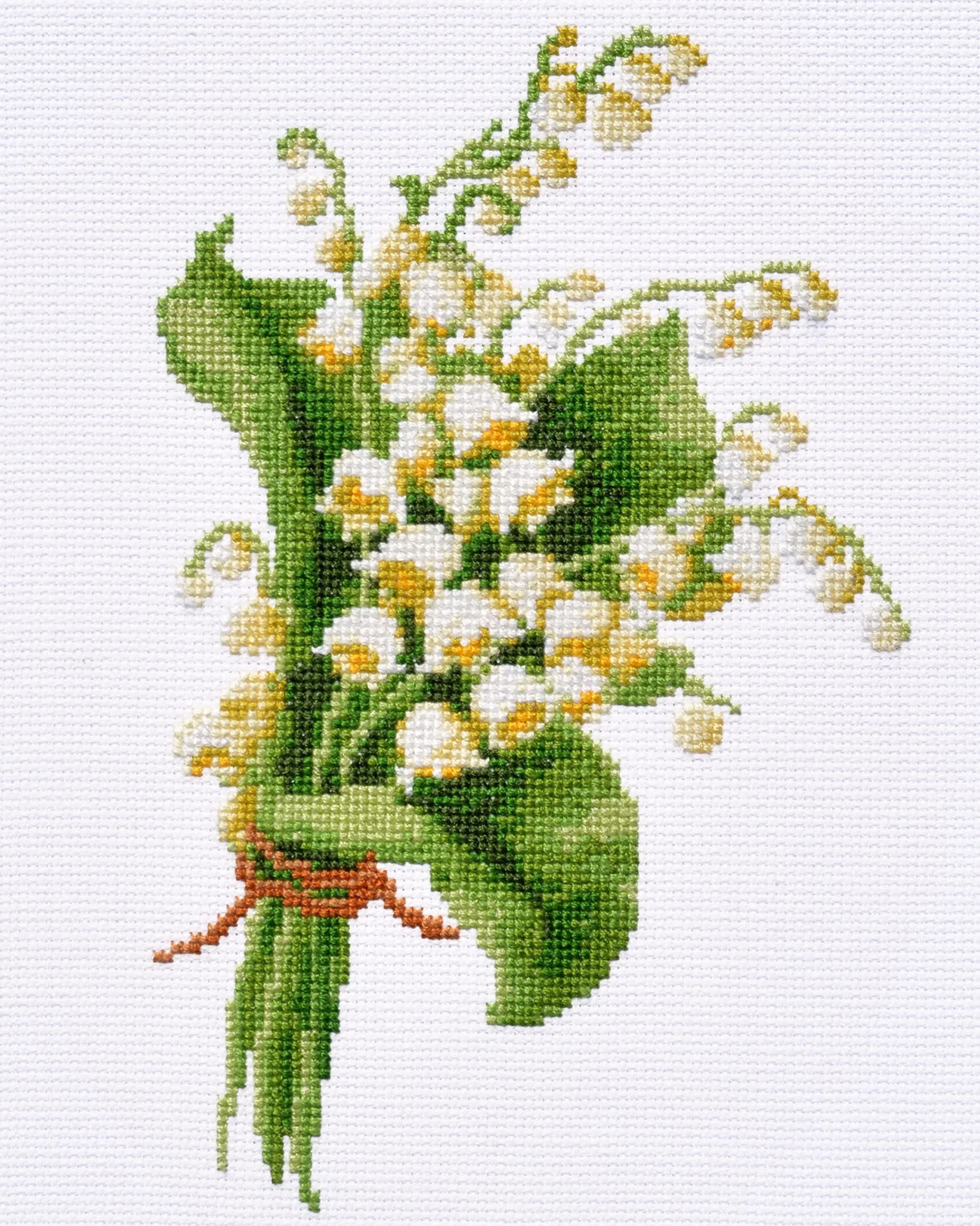 Lily of The Valley Embroidery Kit | May-Lily Flower Bouquet Needlepoint Set, DIY Nativity, Baptism, Baby Shower Gift