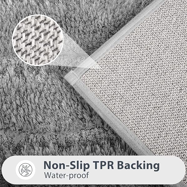 DOMUSTEX WASHABLE BATHROOM RUG 24″ X 60″, EXTRA SOFT BATH MAT, ABSORBENT AND NON SLIP BATH RUNNER RUG FOR SHOWER, BATHTUB, SINK, FLOOR