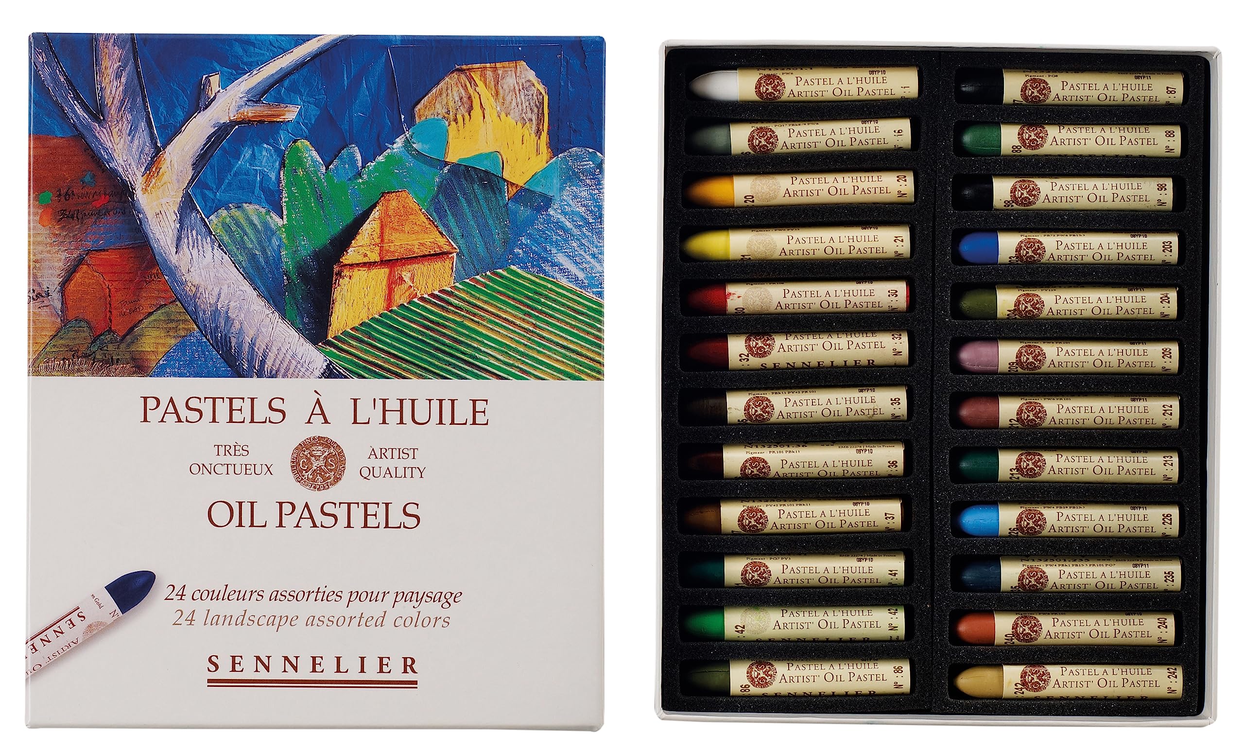 Sennelier Oil Pastel Set, 24 Count (Pack of 1), Landscape
