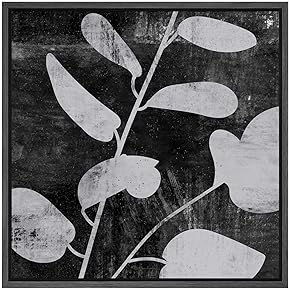 SIGNWIN Framed Canvas Wall Art Eucalyptus Silver Drops...