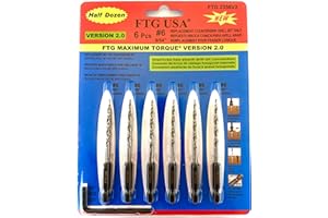 FTG USA Tapered Countersink Drill Bit Set 6 Pc #6 (9/64") Tapered Drill Bit Replacement, Countersink Bit Same Size for Wood Countersink Drill Bits