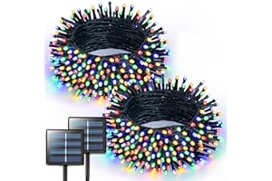 JMEXSUSS 2 Pack Solar Christmas Lights Outdoor Waterproof, Total 400LED 151FT Multi Colored Christmas Lights, 8 Modes Solar String Lights for Outside Tree Patio Garden Xmas Christmas Decorations