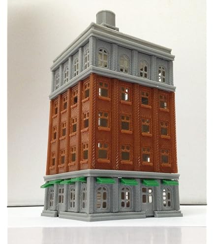 Outland Models Downtown Apartment Set (Ecke) – 3D-gedrucktes Modellhaus Spur N 1:160, Höhe 102 Mm