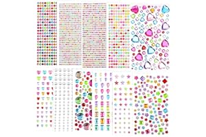 2900+ PCS Gem Stickers, 11 Sheets Self Adhesive Bling Jewels Sticker Rhinestone Crystal Diamond Sticker for Craft DIY, Face M