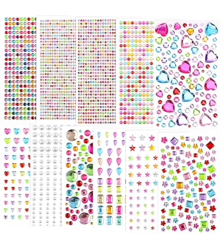 Lot De Stickers Adhésifs Strass Xica – Perles Cœurs Roses Et Bleues Pour Déco