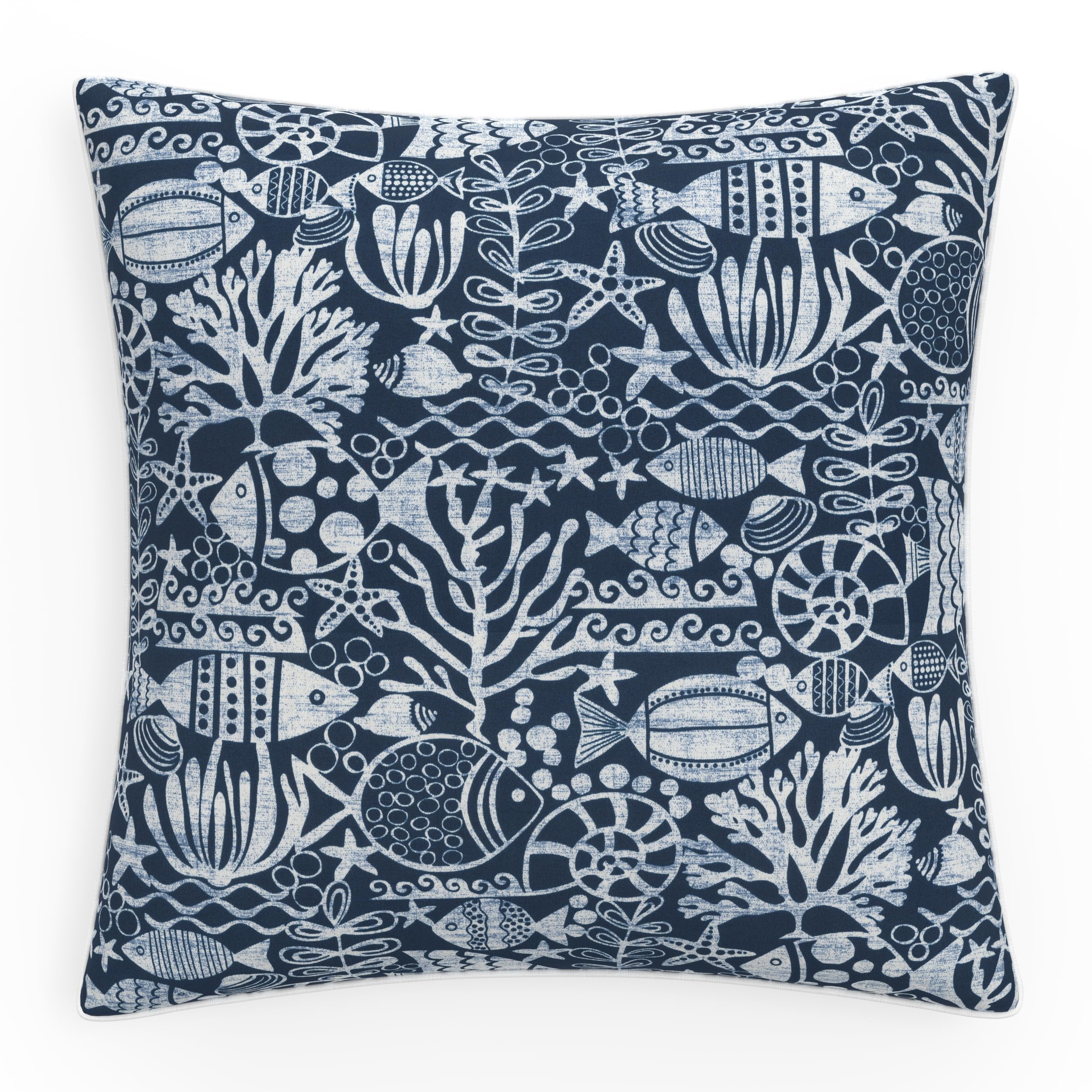 Pillow Perfect Nautical Indoor/Outdoor Accent Throw Pillow, Floor - 25" x 25", Seagate Marine Image