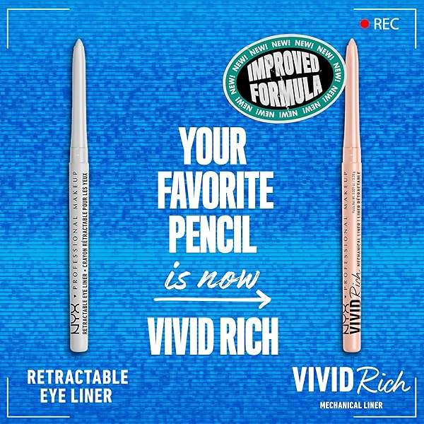 NYX PROFESSIONAL MAKEUP MECHANICAL EYE PENCIL, VIVID RICH MECHANICAL, CREAMY RETRACTABLE EYELINER – QUARTZ QUEEN, WHITE EYELINER