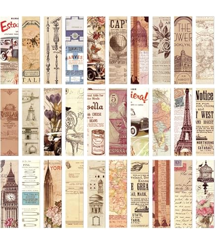 ヴィンテージブックマーク Amazon.com : Vintage Retro Style Bookmarks, 30PCS (The Past