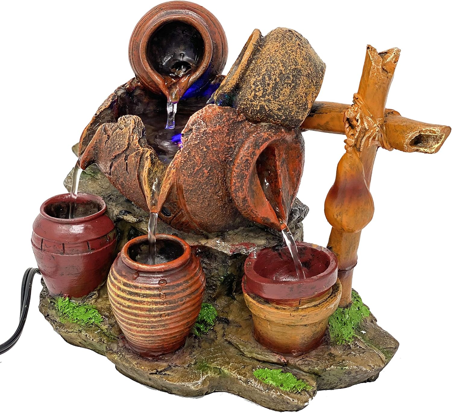 GiftsRDecor Indoor Tabletop Fountain Water Jars and Bamboo: Home & Kitchen