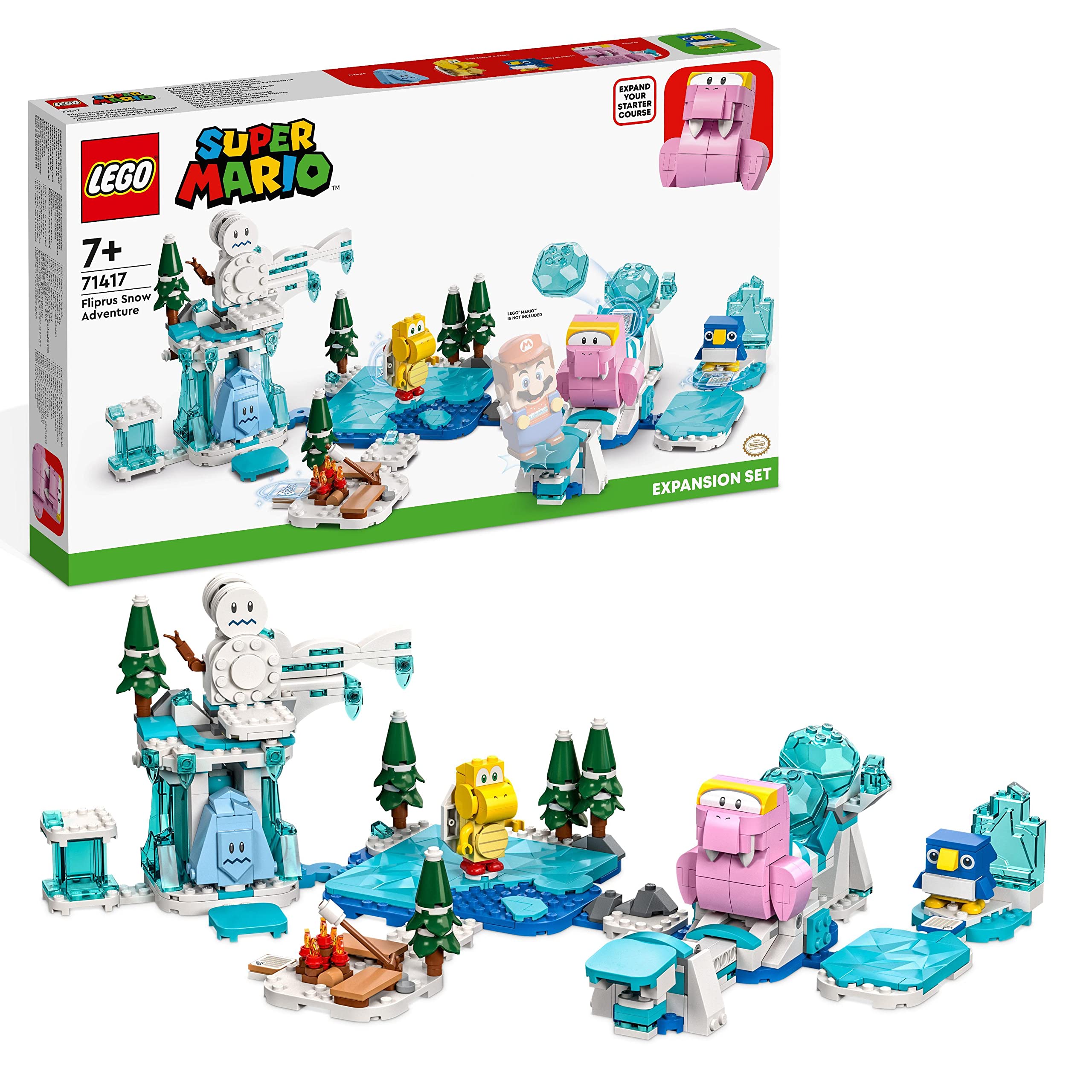 LEGO 71417 Super Mario Fliprus Snow Adventure Expansion Set, Toys for Kids to Combine with Starter Course, Collectible Gifts with Freezie and Baby Penguin Figures