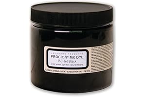 Jacquard Procion MX Jet Black Tie Dye Powder, 8 Ounce Jar for Fabric and Clothing | Permanent and Washfast
