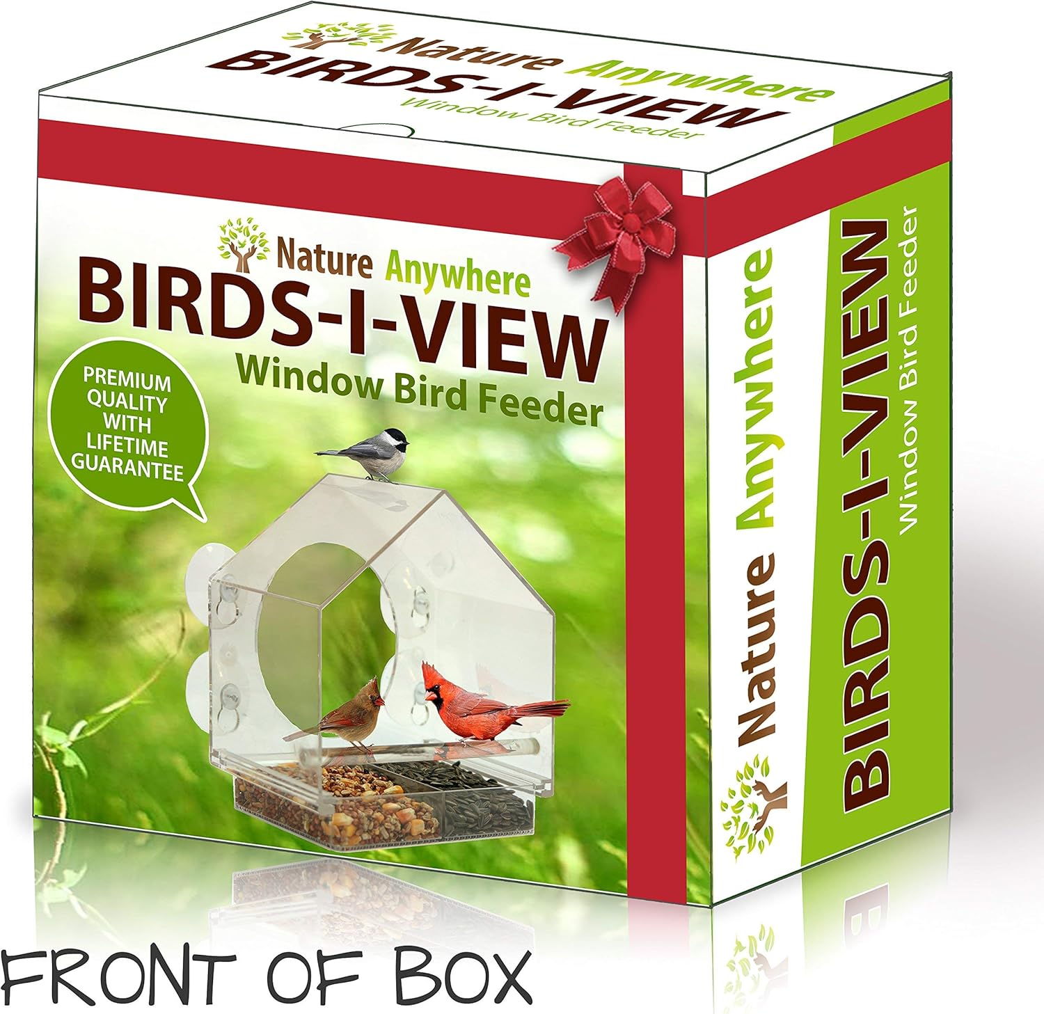 Nature Anywhere Window Bird House Feeder with Sliding Seed Holder and 4 Extra Strong Suction Cups. Large Outdoor Birdfeeders for Wild Birds. Birdhouse Shape. : Garden & Outdoor