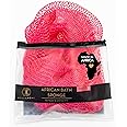 BELLANOMI African Exfoliating Net Sponge, Authentic, Ethically sourced from Nigeria, 45 inches Long, Back Scrubber for Daily use (Pink)