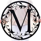 Outdoor Metal Circle Letter Monogram with Vines | Wedding Couples Gift | Couples Gift, Wedding Gift, Letter Monogram, Vines