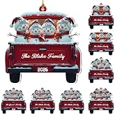 Personalized Christmas Ornaments 2026 Family of 2/3/4/5/6/7/8/9/10 Custom Snowman Ornament with Names and Year, for Family of 2/3/4/5/6/7/8/9/10 Members, Custom Ornament Xmas Gift Idea