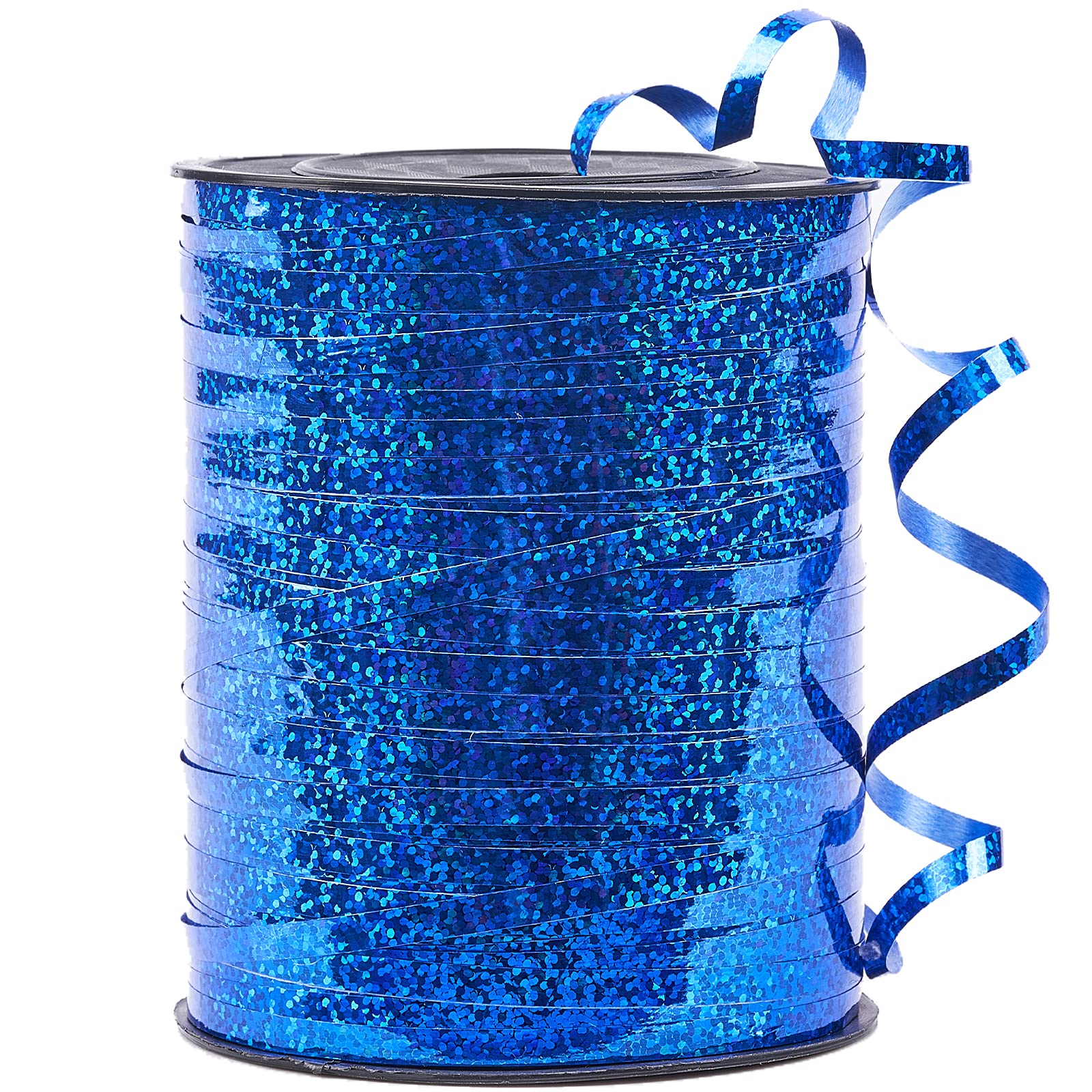 PartyWoo Blue Ribbon, 500 Yard Curling Ribbon for Crafts, Balloon Ribbon, Iridescent Crimped Ribbon, Shiny Metallic Ribbon for Gift Wrapping, Ribbon for Balloon String, Florist Flower (1 Roll) โ image 1