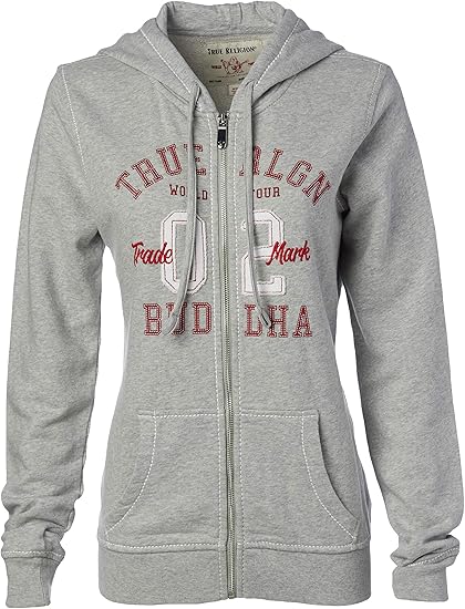 true religion grey zip up hoodie