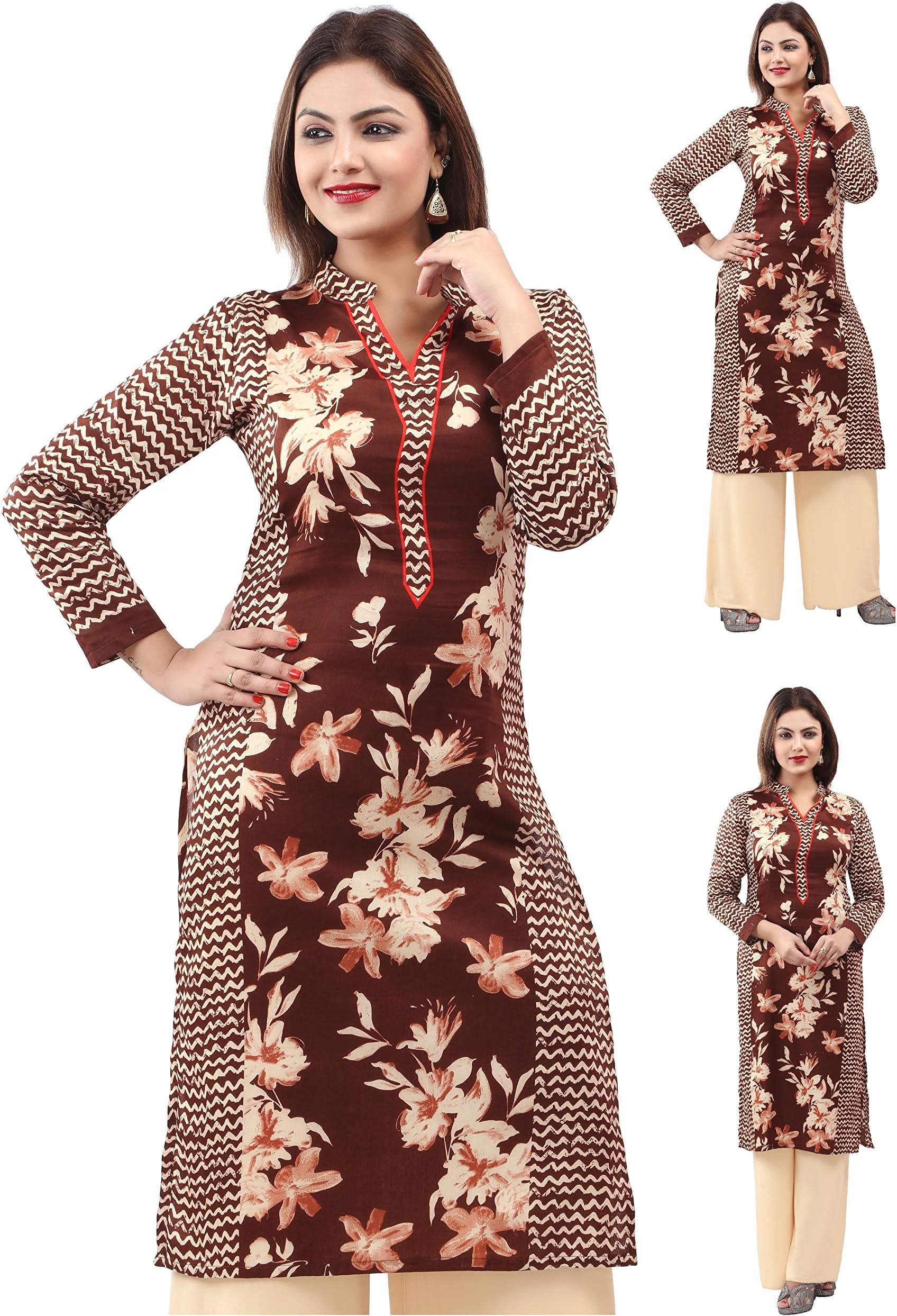 Women Fashion Pakistani Indian Kurti Tunic Kurta Top Shirt Dress 153D