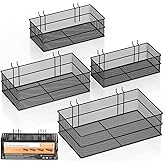 INCLY 4 Pack Upgrade Pegboard Baskets, 4 Sizes Square Metal Mesh Basket | Peg Board Organizer Accessories, For Garage Craft Room Office Kitchen, Pegboard Baskets and Bins