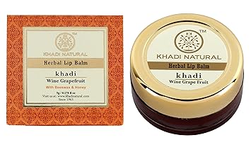 Khadi Natural Wine Grapefruit Lip Balm with Beeswax and Shea Butter, 5g