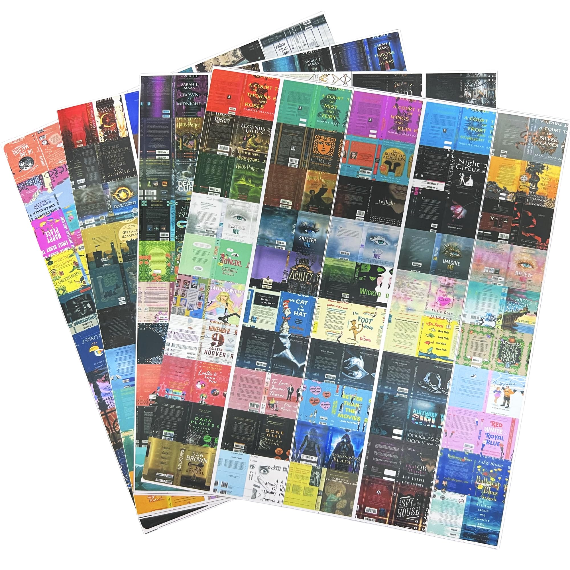 Photo 1 of 200PCS Mini Book Cover Stickers for Anxiety Bookshelf, 1:12 Miniatures Front and Back Cover Stickers Scrapbook Dollhouse Decor, Fits for 0.16" DIY Crafts Mini Books