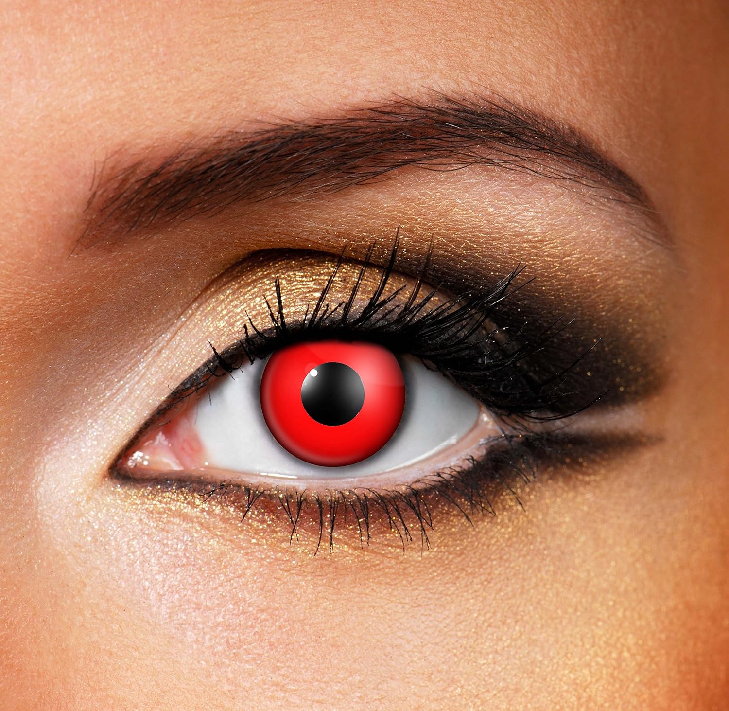Buy Red Block Eye Crazy and Coloured Contact Lenses Without Power